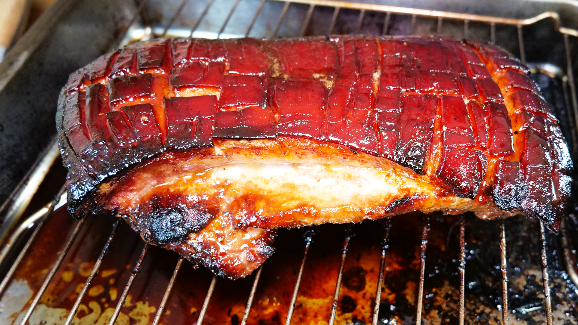 Bauch mit Honig Rum Kirsch Glasur